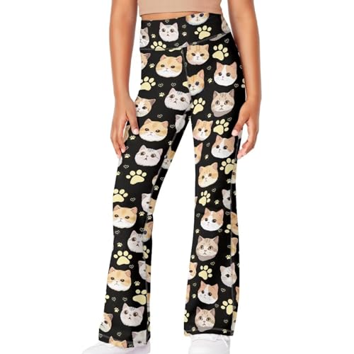 Girls Flare Leggings Casual Bootcut Yoga Pants for Kids High Waisted Bell Bottoms for Summer Spring