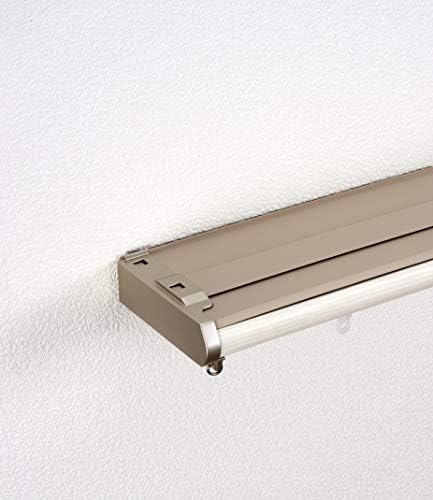 トーソー 遮光 省エネ カーテンレール ダブル 1.1m ~ 2m 伸縮式 木目調 ホワイト 静音ランナー 取り付け簡単 カバートップ付き 30009567