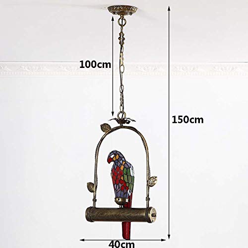 Lustre perroquet en vitrail pour une douce ambiance rétro nostalgique