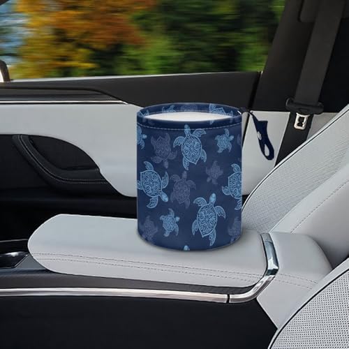 Image of Blue Sea Turtle Mini Car Trash Bin Car Garbage Can Car Storage Bag Waterproof Multipurpose Car Accessories Car Organizer for Auto Interior