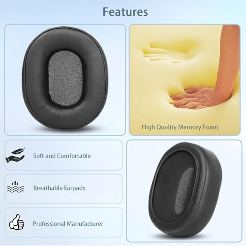 NC75 Pro Ear pads Replacement Compatible with NC75 Pro NC 75 Headphones Earpads Cushion (Protein Leather/Memory Foam) - Image 3