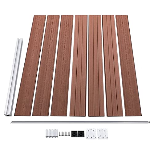 Clôture extérieure durable en WPC marron résistant aux intempéries - 4