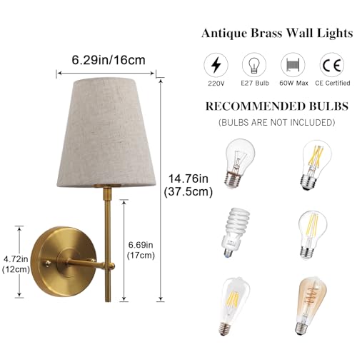 Aplique de pared interior oro de estilo vintage para la iluminación elegante del hogar 5