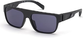 Adidas SUNGLASSES Adidas SP0037 02A 59MM Matte Black/Smoke Square Sunglasses for Men + BUNDLE with Designer iWear Eyewear Kit