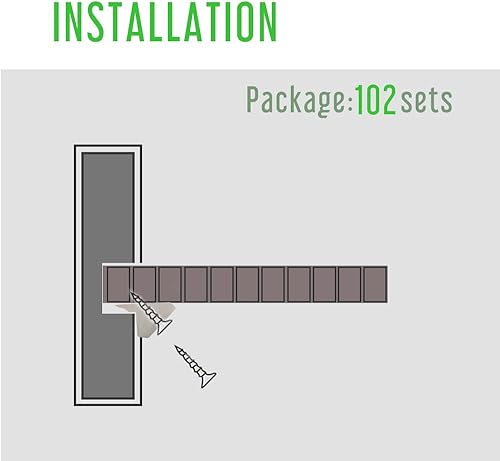 Miniatura 2 de Cuñas de cajón con tornillos, kit de reparación de cajones de tocador, soporte inferior de cajón hundido, refuerzo de cajón (102 juegos)