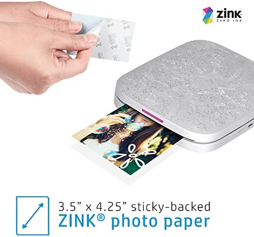 HP Sprocket 3x4 Instant Photo Printer  Wirelessly Print 3.5x4.25 Photos on Zink from iOS & Android Devices