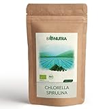 2-MONATSPACKUNG – Bei 10-20 Presslingen pro Tag reicht der Inhalt für 2 Monate. Chlorella und Spirulina bieten eine Fülle an wertvollen Vitaminen (B-Vitamine, Folsäure), Mineralstoffen (Eisen, Jod) und Chlorophyll.
