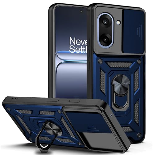 Image of AESTMO Tough Armor OnePlus Nord CE 5 5G Bumper Back Case Cover | Ring Holder & Sliding Camera Shield Cover | 360 Degree Protection BackCase Cover for OnePlus Nord CE 5 5G (Blue)