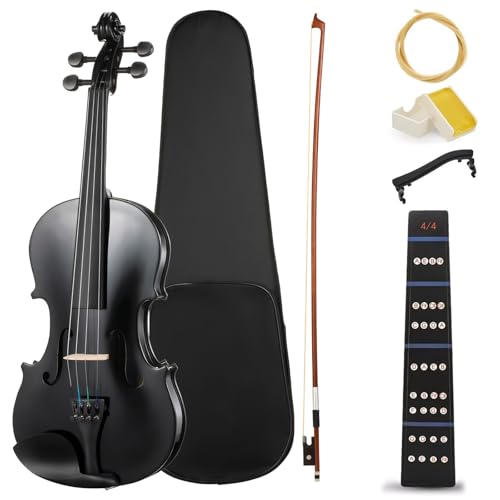 WEAGP Violín, Violin 4/4 con Brea Arco y Estuche, Cuerdas, Reposapiés, Colofonia, Adhesivo para El...