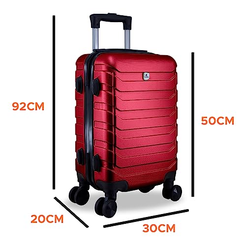 Kit Mala Bordo Com Roda Removível E Frasqueira Bagagem de Mão ABS Rígido Rodinhas 360º (Vermelho)