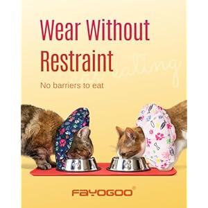 FAYOGOO Cat Cone Collar Soft – Adjustable Cat Recovery Collar After Surgery – Waterproof Soft Cone for Cats to Stop Licking
