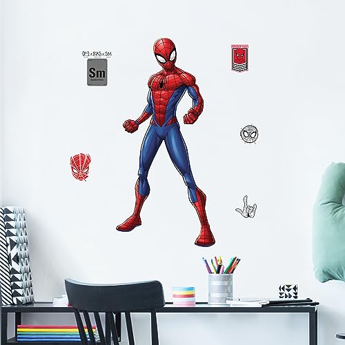 Marvel Spider-Man Wall Decal by Wall Palz, 25'' Vinyl Sticker with 3D Augmented Reality Interaction, Superhero Themed Room Decor for Boys
