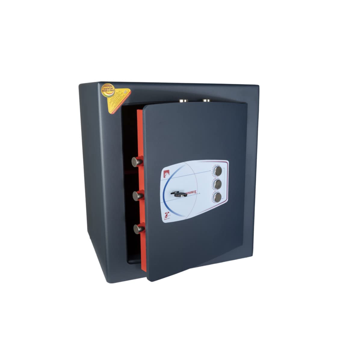 Technomax, Cassaforte a mobile, Gold Moby Diplo, modello GMD/7, Apertura con chiave a doppia mappa + combinatore a 3 volantini, Dimensioni mm. 490 (H) x 430 (L) x 400 (P)