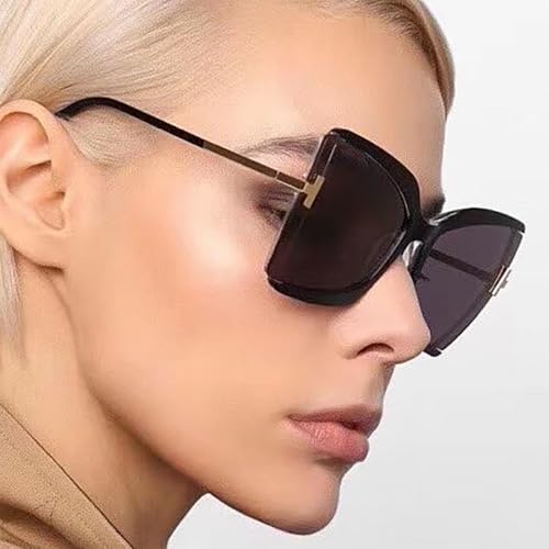 Women's Oversized Butterfly Sunglasses - Fashionable Large Frame UV400 Shades for Driving3
