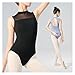 BNDDZBN Ballet Leotard Woman Ballet Leotards Sleeveless Dance Leotard Stand Collar Splice Gymnastics Leotard Adult Ballet Bodysuit Dance Costumes(Black,2XL height 175-180cm)