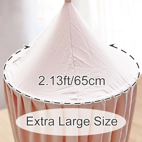HggTjj Princess Bed Canopy for Girls, Extra Large Hanging Canopy for Bed, Dreamy Play Tent for Girls Room Bedroom Decoration, Breathable Canopy Bed Curtain for Children Reading Nook - Coral Pink