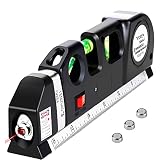 Multipurpose Laser Level Kit Standard Cross Line Laser 8 feet Measure Tape Ruler Tool Adjusted Metri