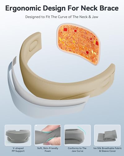 Image of Heated Neck Brace Cervical Collar - Neck Support Brace with Heating Pad, Soft Foam Wraps Keep Vertebrae Stable and Aligned for Relief of Cervical Spine Pressure for Women & Men Gray (L Size)