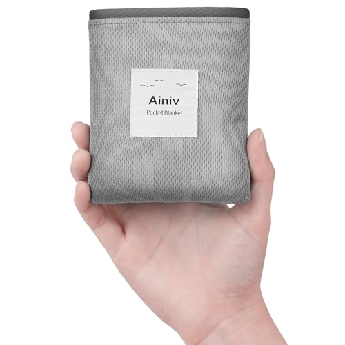 Ainiv Mini Couverture de Pique-Nique de Poche, Couverture de Poche 110 x 140 cm, Tapis de Plage Léger et Imperméable sans Sable, Tapis de Sol Pliable pour...