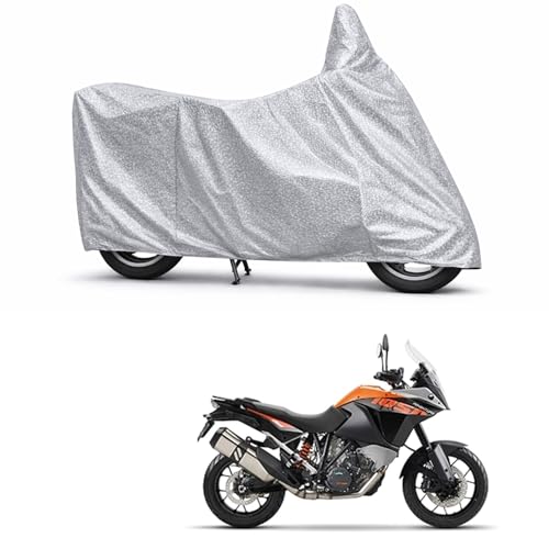 Image of 100% Waterproof Two Wheeler Body Cover Multi Layered Fabric Designed for KTM 1050Adventure | Belt Buckle Lock | Silver Mag