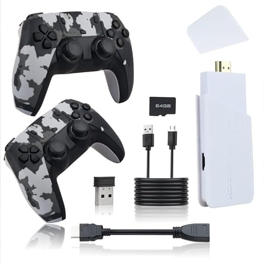 DXP 64GB 4K Game Stick Lite | Plug & Play Wireless TV Console | Dual 2.4G Controllers | 10,000+ Classic Retro Games | HDMI Gaming Device 1
