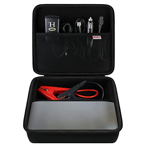 BOVKE Hard Travel Bag para Halo Bolt 57720 MWH 44400 mWh 58830mWh Carregador portátil de telefone portátil Car Jump Starter - carregador de ajuste de quarto extra, cabos jumper, preto