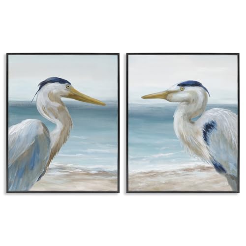 Tranquil Herons Coastal, 24 x 30 Inch Framed Giclée Print Set