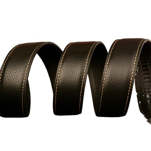 Stitched Leather Ratchet Belt With Rhinestones - Hollow Hexagram Flower Oval Buckle, Unisex Design4