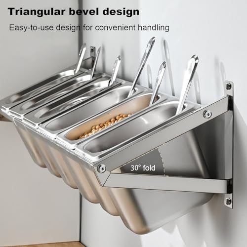 Especiero de pared de acero inoxidable con 7 recipientes gastro para organizar tu cocina 6