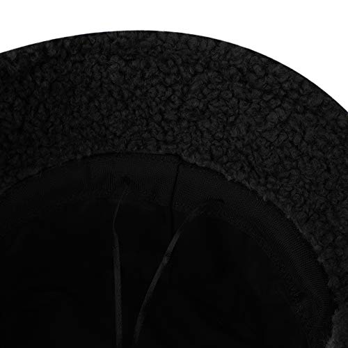 Warm Fleece Bucket Hat For Women Winter Cloche Fall Fedora Vintage Lady Fisherman Outdoor Casual Cotton Fall Cap Black #TOP5