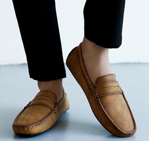 Minishion Boys Mens Casual Shoes Slip on Loafers Walking Driving Moccasins with Buckle YY0013