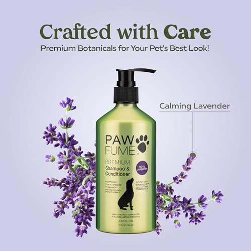 PAWFUME Dog Shedding Shampoo and Conditioner, Royal Lavender, 1-Pack – Nourish & Detangle for Silky Soft Coat – Probiotic, Deep-Cleaning, pH-Balanced – Salon-Quality Shedding Shampoo for Dogs Product Image