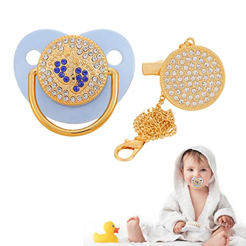 CYKT Chupetes Recién Nacidos - Chupete de Diamante para bebé con protección contra Curvas | Chupetes de ortodoncia cómodos, 6-18 Meses, chupetes de Silicona sin BPA para Baby Shower, Bautizo Cover