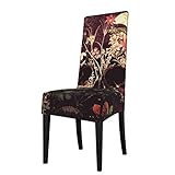  Housses de Chaise Bloom Skull Seat Protector Stretch Dining Chair Housse de siège pour chaises