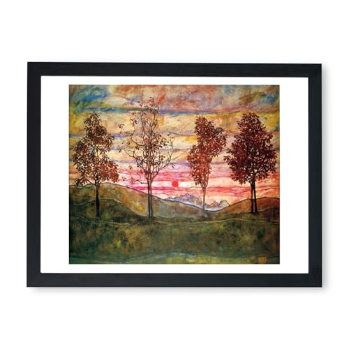 Affiche Egon Schiele Four Trees 1917 - Impression d'art encadrée Spiffing Prints