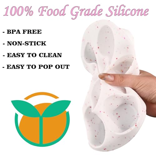 Sakolla 2 Pack Silicone Egg Bite Molds for Air Fryer, Nonstick 7 Cups Air Fryer Muffin Pan for Baking Egg Bite, Mini Muffins, Tart, Mini Cupcake and Quiche (Confetti)