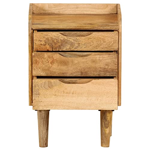 Table de chevet en bois de manguier avec rangement de style rustique - 4