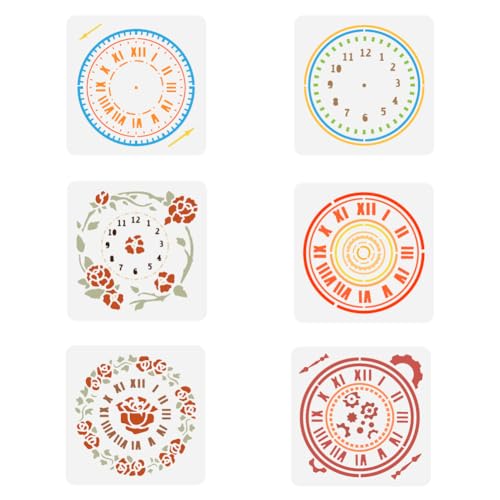 FINGERINSPIRE 6 Stück Uhr Malschablone 15x15 cm Wiederverwendbare Rosen Uhr Pfingstrosen Uhr Zeichnungsvorlage DIY Art Gear Wanduhr Schablone Zum Malen Auf Holz Wand Stoff Möbeln FINGERINSPIRE 6 Stück Uhr Malschablone 15x15 cm Wiederverwendbare Rosen Uhr Pfingstrosen Uhr Zeichnungsvorlage DIY Art Gear Wanduhr Schablone Zum Malen Auf Holz Wand Stoff Möbeln
