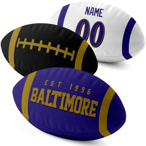 Image of ANTKING Baltimore Throw Pillow 2 Packs Custom Name Number Gifts | Personalized Gift for Youth for Birthday Christmas