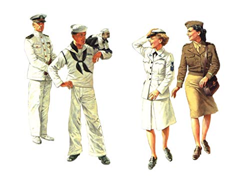 Figurines 1/35 U.S. Navy Women's assistants + navy soldier pour diorama militaire