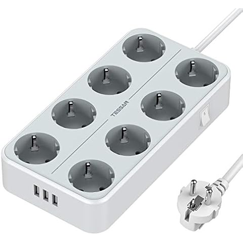 TESSAN Regleta Enchufes con USB y 8 Tomas Cover
