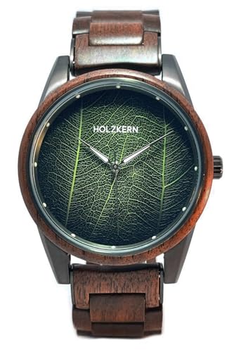 HOLZKERN Herren-Armbanduhr Edisto Walnuss/Blatt 9010631016975