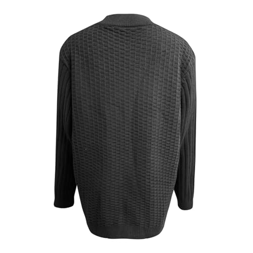 Mens Quarter Zip Sweater Cable Knitted Mock Neck Textured Solid Colors Slim Fit Long Sleeve Pullover Sweaters3