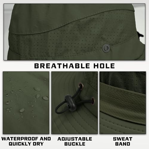 Image of Sun Hats for Men Women, UPF 50+ Protection Fishing Hat with Neck Flap