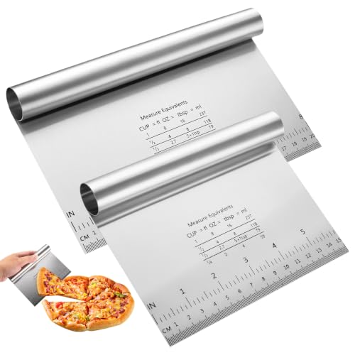 Peygre 2 Pcs Rasqueta de Masa, Raspador de Masas de Acero Inox