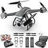 4DRC V14 Dron profesional con cámara dual 1080P, mini dron plegable HD FPV con 2 baterías, control de vuelo de trayectoria, despegue y tierra con una tecla, juguetes regalos para adolescentes y niñas, principiantes