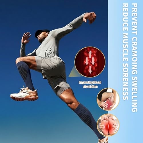 Image of Sooverki Compression Socks for Women & Men 6 Pairs is Best Supportive Knee High Stockings for Circulation, Travel, Nurses