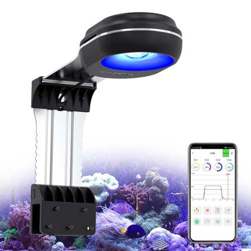 PopBloom RL60 - Luz LED de arrecife para acuario, control de aplicación inteligente, LED marino de espectro completo para peceras de coral de agua salada