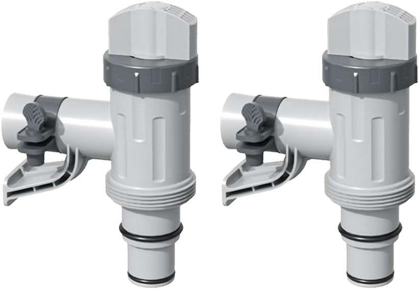 Plunger Valve with Holder for Above Ground Pool Hose - Replacement Parts Compatible with Intex Pool Hose Adapter for Pool Filter Pump (2 Pack)