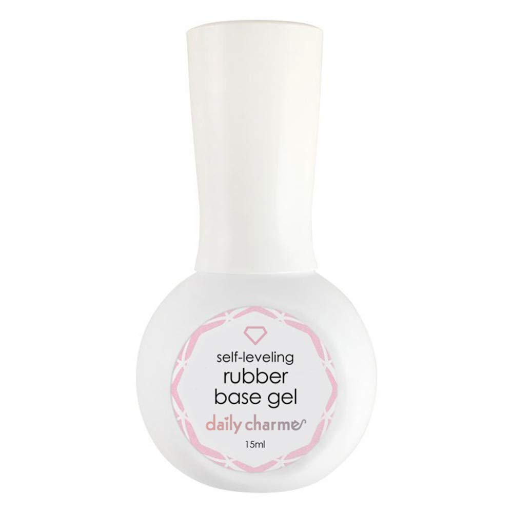 Daily Charme Self-Leveling Rubber Base Coat Gel Polish for Nails 15ml, Nail Strengthener Gel, Soak Off, Long Lasting, Stain Resistant, Home DIY/Nail Salon Manicure